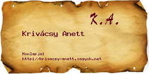 Krivácsy Anett névjegykártya