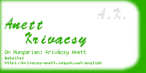 anett krivacsy business card